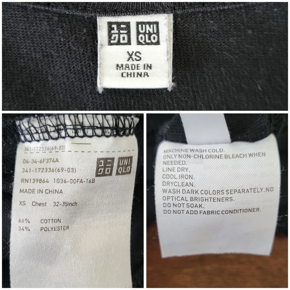Uniqlo Women's Size XS Relaxed Short Sleeve Round Neck Boyfriend Tee Black - Picture 5 of 7